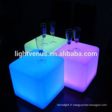 usine vente haute qualité télécommande changeant de couleur led table cube